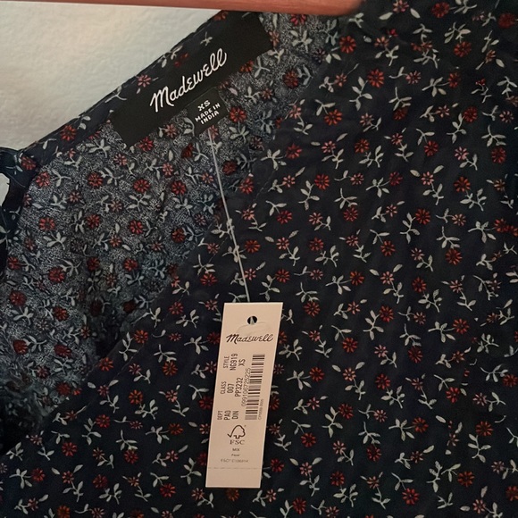 Madewell Tie-Back Peplum Top in Campden Daisies. XS. NWT! - Picture 5 of 5